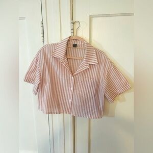 NWOT SHEIN Pink Striped Blouse, new without tags